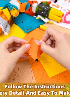 SYOSI Kids Sewing Craft Kits, Sew Stuffed Animal, Crafting Supplies, Make Your Own Keychain for 3D Fox Family, DIY Felt Stuffed Woodland Animal, Birthday Gift Art, for Kids 8-12+ Teen Boys and Girls  - Image 2