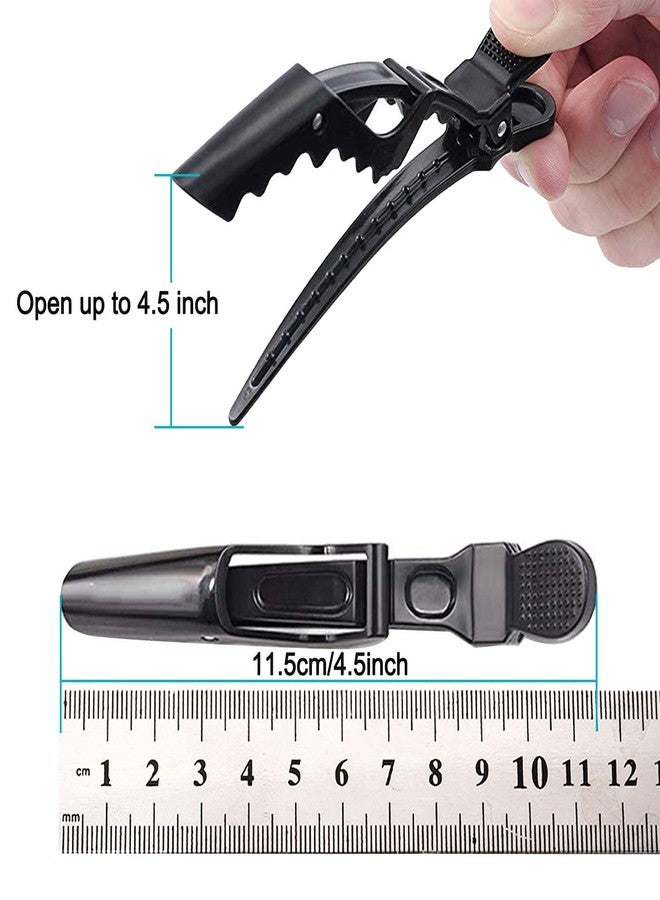 Blubby Plastic Hair Clips, Hair Clips, Non-Slip Grip and Wide Teeth for Women and Girls, Large Hair Clips for Hairdressing Supplies, Salon Section, Pack of 10, Black - Image 2