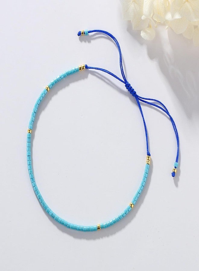 KELITCH Handmade Wrap Friendship Braided Bracelet for Women Colorful Wrist Cord Adjustable Bracelets - Blue - Image 4
