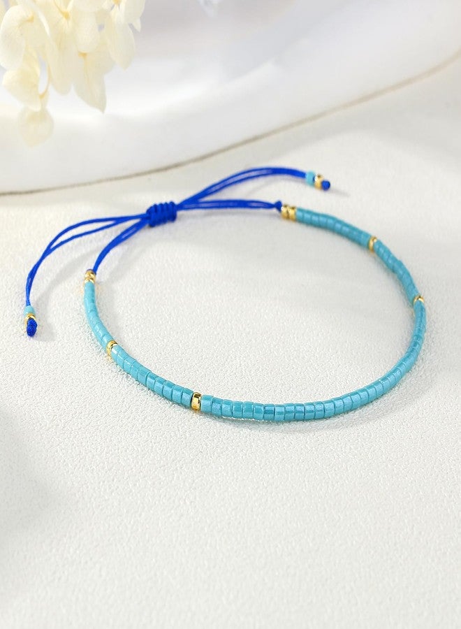KELITCH Handmade Wrap Friendship Braided Bracelet for Women Colorful Wrist Cord Adjustable Bracelets - Blue - Image 3