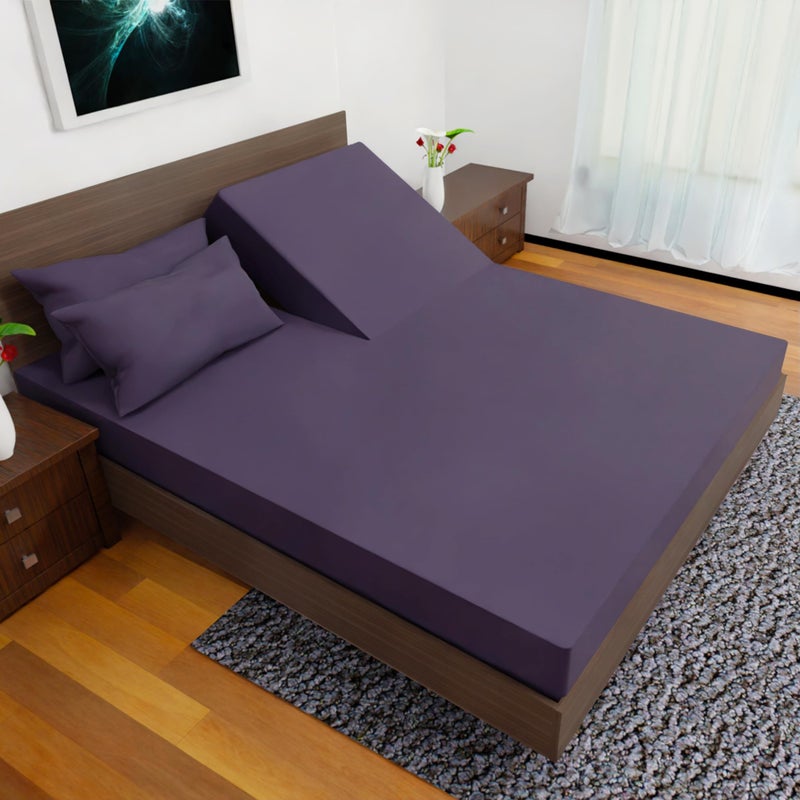 Royal Bliss 1900 Royal Bliss 1900 Top Split Flex Head King Size Sheet Set  Egyptian Quality UltraSoft Bed Sheets  Double Brushed  Deep Pockets Easy Fit  4 Piece Set Fade Resistant Plum 