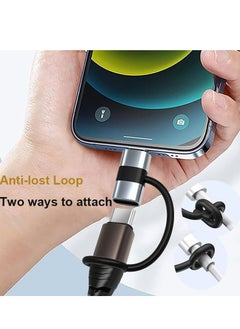 Oasisgalore 2 PCS Silver USB-C to Lightning Adapter, 30W PD Fast Charge, Data Sync, Anti-Lost Loop for iPhone  - Image 3