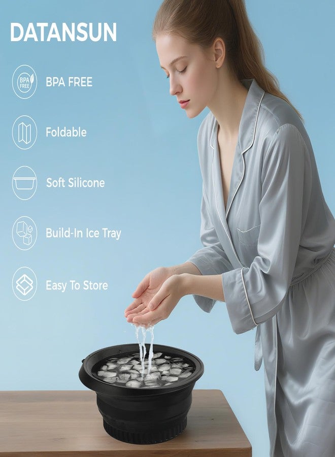 DATANSUN Face Bowl for Ice with Built-In Icetray，Black - Image 3