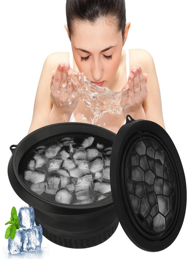 DATANSUN Face Bowl for Ice with Built-In Icetray，Black - Image 1