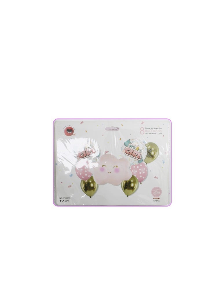 بارتي فن إنها مجموعة بالونات فتاة من 8 مرحبا بالأميرة الصغيرة بأناقة وردية رائعة - Image 3