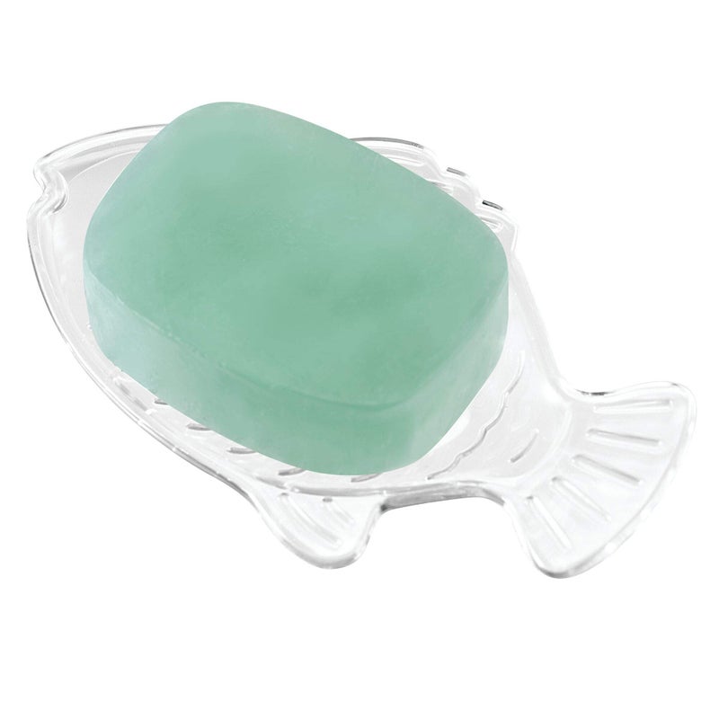 InterDesign Plastic Bar Soap Holder for Bathroom Shower - Fish, Clear - Image 3