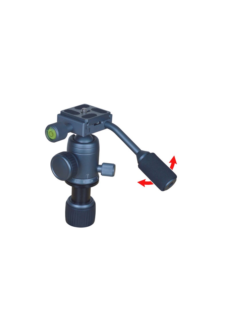 Coopic T10 Heavy Duty Aluminum Camera Mount Portable Tripod Stand with Non Skid Feet and Pan Bar Included Compatible with iPhone, Android Phone, DSLR for YouTube Video  - Image 2