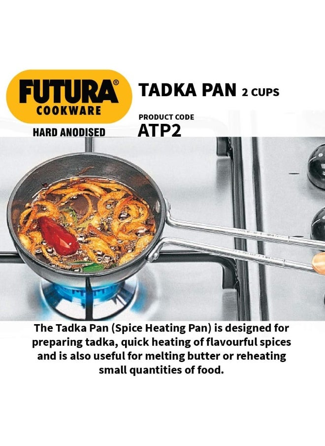 Hawkins - Hawkins Futura Hard Anodised Tadka Pan 12cm, 3.25mm (Spice Heating Pan), Aluminium, Black - Image 1
