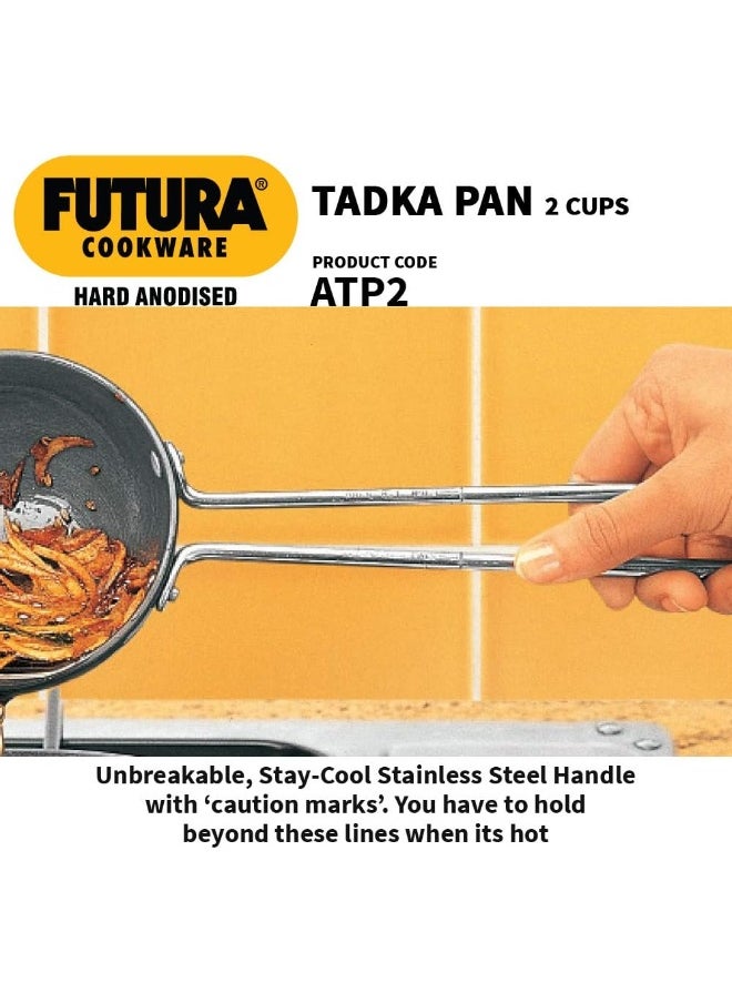 Hawkins - Hawkins Futura Hard Anodised Tadka Pan 12cm, 3.25mm (Spice Heating Pan), Aluminium, Black - Image 1