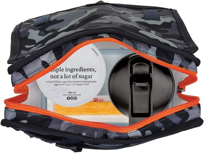 Pac-Kit ® Freezable Lunch Bag, Charcoal Camo, Built with EcoFreeze® Technology, Foldable, Reusable, Zip and Velcro Closure with Buckle Handle, Designed for Work Lunch and Fresh Lunch On the Go - Image 5
