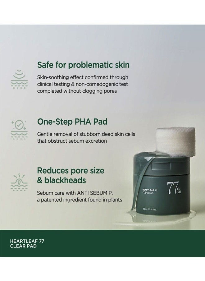 JS Heartleaf 77% Clear Pad 70 Sheets, PHA Dead Skin Care Low Ph Daily Toner Pad Exfoliating, Help Reduce Blackheads and Tighten Enlarged Pores, Balance Oily Skin By Reducing Excess Sebum  - Image 3