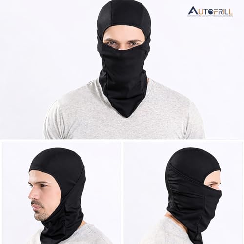 AUTOFRILL Balaclava for Men – Full face mask for Bikers Helmet Liner & Head Cover for Men Breathable Mask for Motorcycle Riding & Cycling (Black, Pack of 1) - Image 3