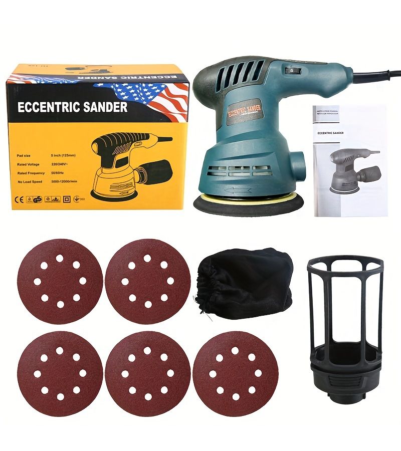 Blue Electric Speed Control Sander for Woodworking Paint Wall Putty Polishing - Image 1