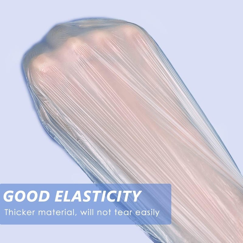 B11 100 PCS Disposable Shower Caps, Plastic Clear Hair Cap Large Thick Waterproof Bath Caps for Women, Hotel Travel Essentials Accessories Deep Conditioning Hair Care Cleaning Supplies | Men Hair Caps - Image 3