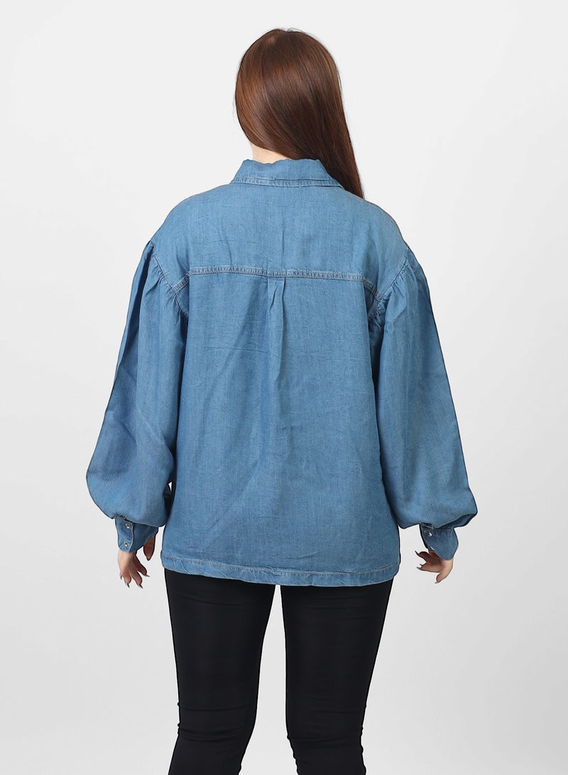 Coctail 5633-jeans shirt-blue - Image 3