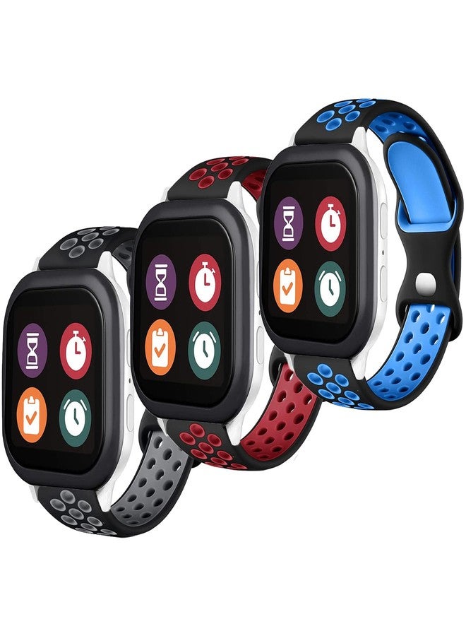 BXKM 3 Pack Silicone Sport Band Compatible with Gizmo Watch 3 2 1/Gabb Watch 3e 3 2 1/syncup watch/Cosmo JrTrack Watch Band,Soft Breathable Smartwatch Band replacement Small size - Image 1