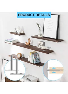 Y&D SYOSI 4 Pack Floating Shelf Bracket, Inch 100mm Heavy Duty Hidden Brackets with 8 Pcs Mounting Screws for Wall Mounted Decoration Cabinet Furniture Support (Silver)  - Image 5