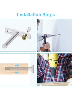 Y&D SYOSI 4 Pack Floating Shelf Bracket, Inch 100mm Heavy Duty Hidden Brackets with 8 Pcs Mounting Screws for Wall Mounted Decoration Cabinet Furniture Support (Silver)  - Image 4