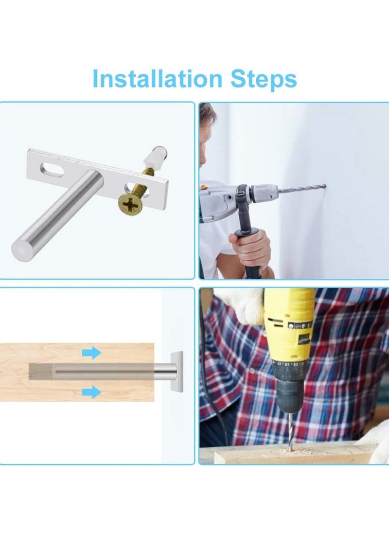 Y&D - SYOSI 4 Pack Floating Shelf Bracket, Inch 100mm Heavy Duty Hidden Brackets with 8 Pcs Mounting Screws for Wall Mounted Decoration Cabinet Furniture Support (Silver) - Image 1