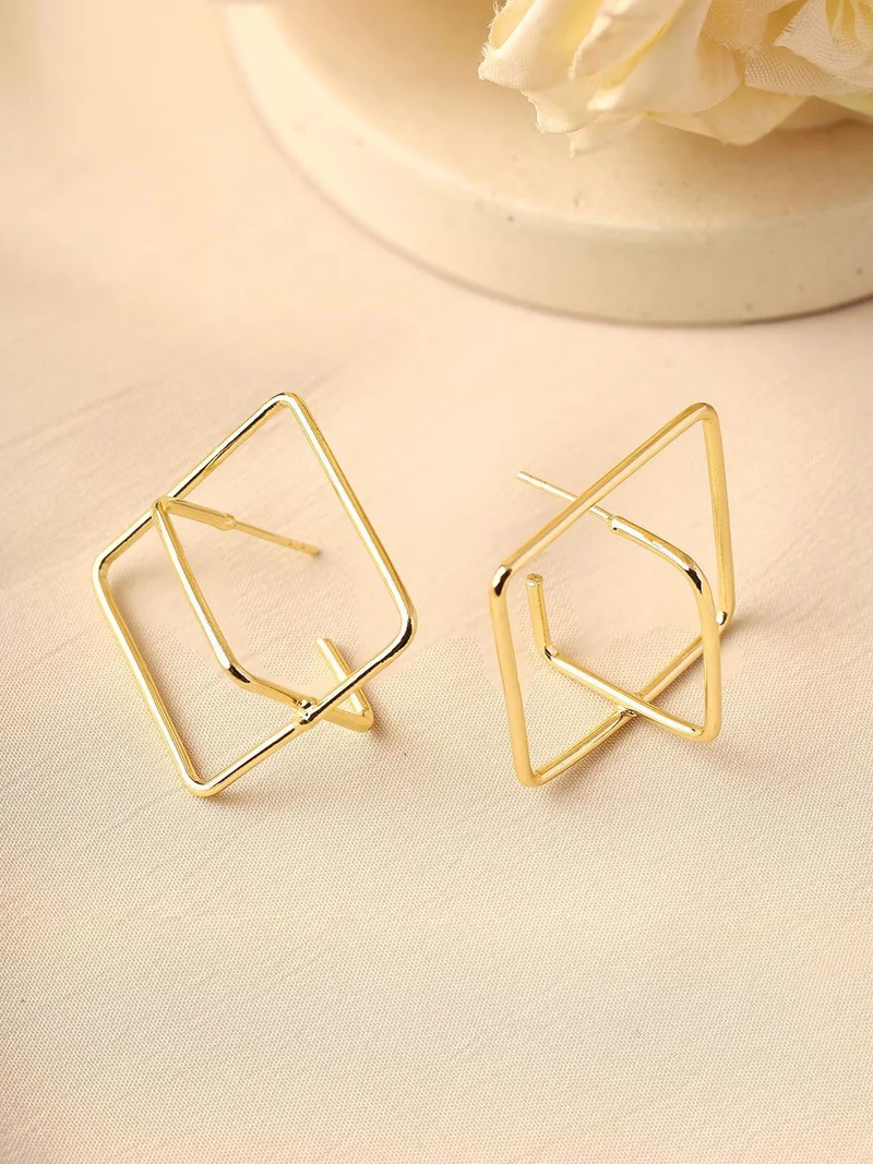 Priyaasi Geometric Half Hoop Earrings