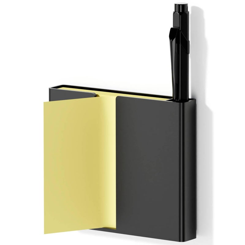 Alytree Sticky Note Dispenser, Magnetic Sticky Note Holder for Post It Notes, 3 x 3 Inch Sticky Note Pen Organizer for Office Home Classroom, Black - Image 1