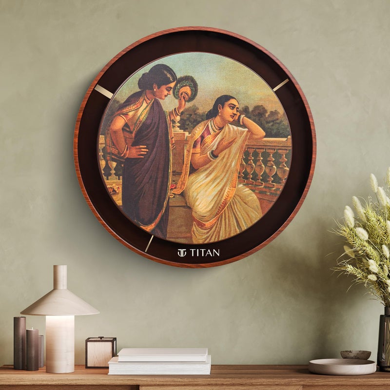 Titan The Raja Ravi Verma Series Damayanti Wall Clock W0095PA01 - Image 4