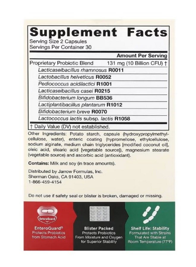 jarrow formulas JarroDophilus EPS Digestive Probiotic 5 Billion CFU 60 Enteroguard Veggie Caps - Image 2