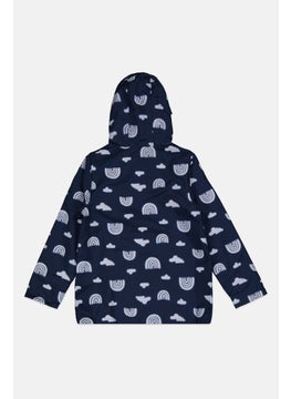 carter's Kids Girl Allover Print Rain Jacket, Navy Blue Combo  - Image 2