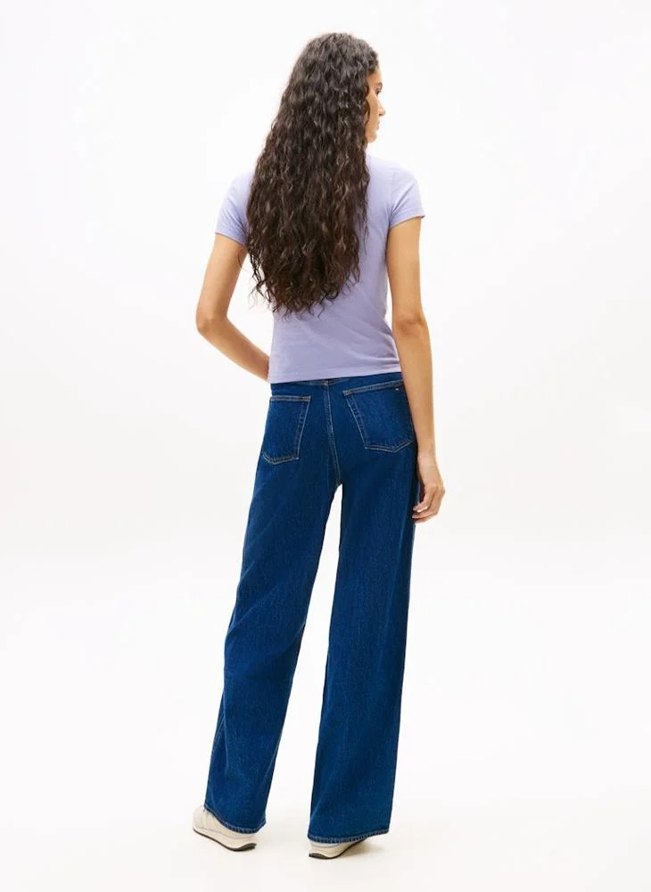 تومي جينز عبوتان من تي شيرت بياقة دائرية وشعار