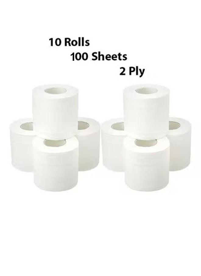 soft n hygienic - Soft & Strong Toilet Tissue Rolls 100 Sheets White Pack of 10 Rolls - Image 1