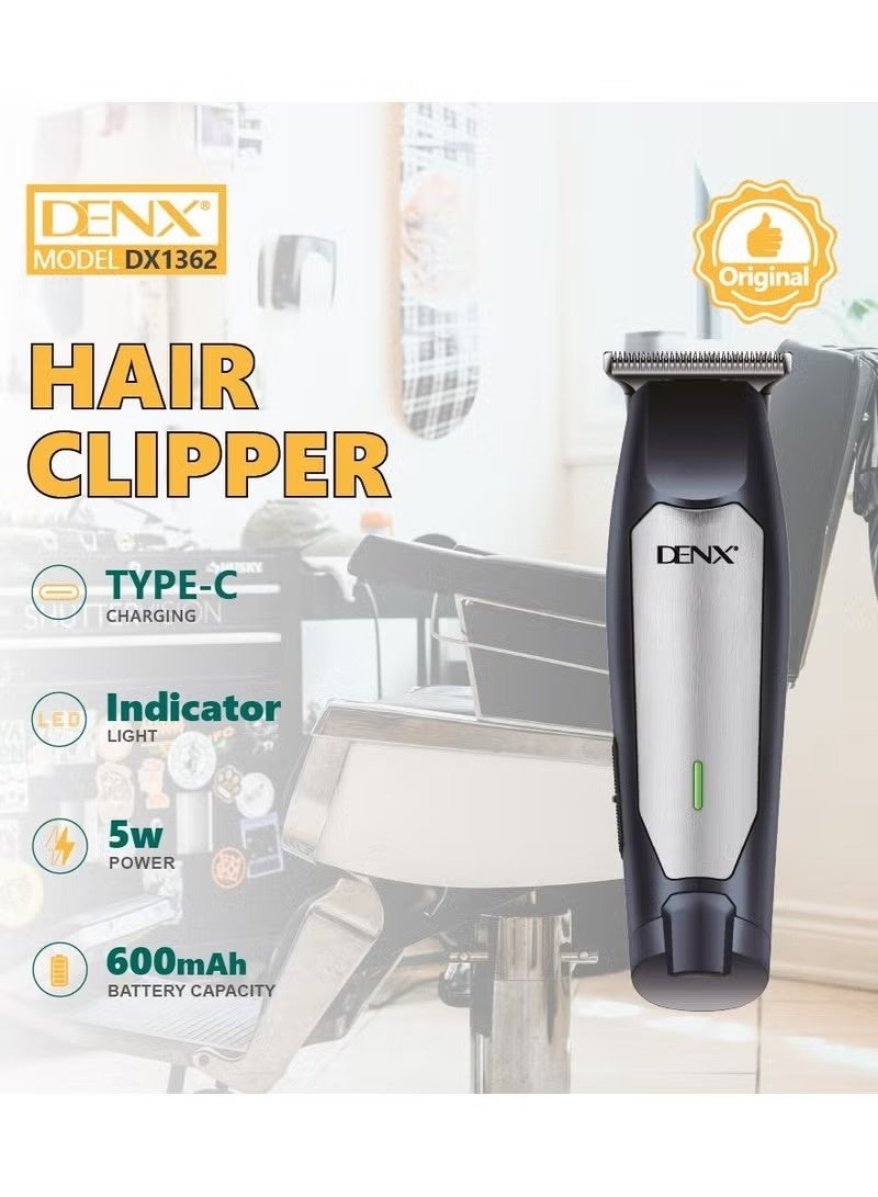 Denx DX1362 Hair Clipper - Fast Type-C Charging, Steel Blade, Professional Performance for Men - Image 2