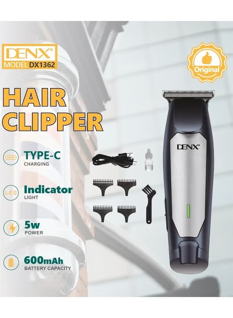 Denx DX1362 Hair Clipper - Fast Type-C Charging, Steel Blade, Professional Performance for Men - Image 3