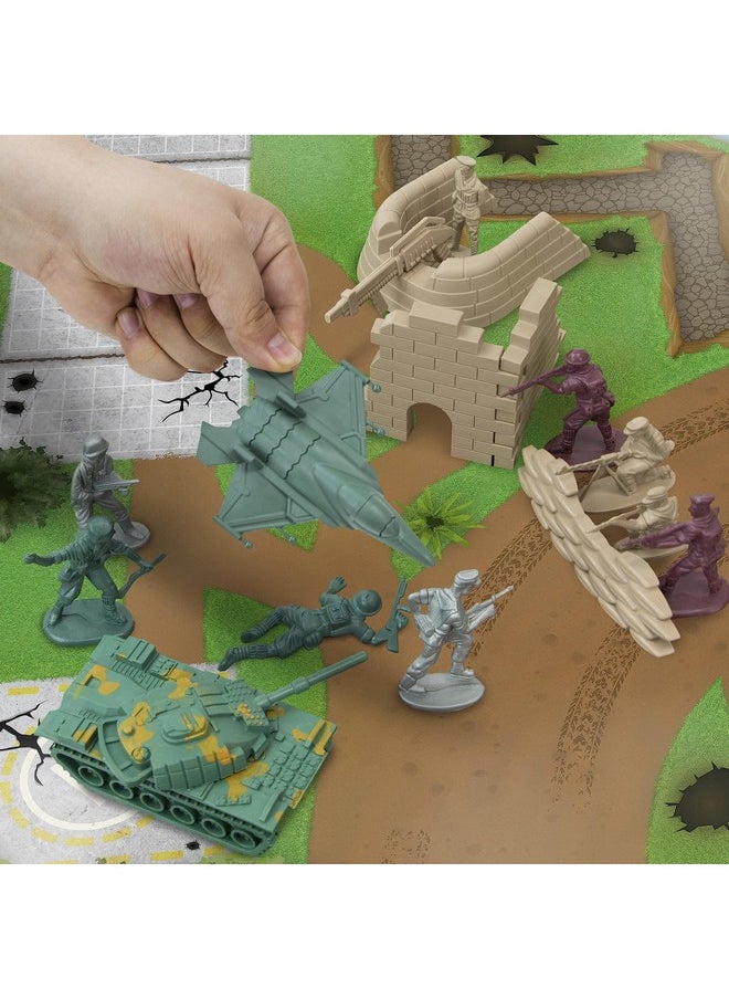 Imagination Generation - Army Men Big Battle Playset Deluxe Army Toys And Green Army Men Set Includes Tan And Green Army Men Tanks Jets Walls Helis Battlefield Mat And More (260 Pcs) - Image 1