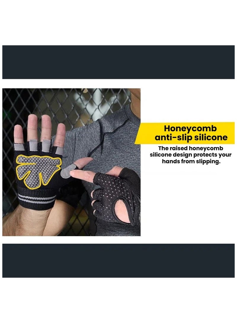 Anti-slip Sports Gloves Multiple Sizes Breathable Wearable Workout Gloves for Dumbbell Training Fitness and Outdoor Activities - Image 3