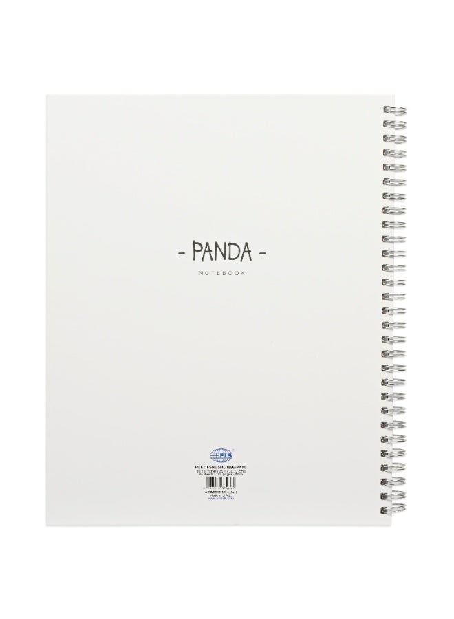 FIS Notebook Double Loop Spiral Binding, Hard Cover Materials, Size 10x8" Inches, 8mm Single Line Ruling, 96 Sheets, 192 Pages, Packet of 5 Pieces, Panda Cover Design 5-FSNBSHC1896-PAN5 - Image 5