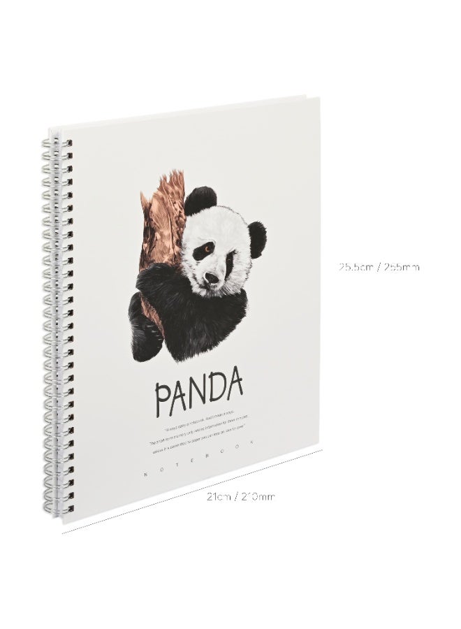 FIS Notebook Double Loop Spiral Binding, Hard Cover Materials, Size 10x8" Inches, 8mm Single Line Ruling, 96 Sheets, 192 Pages, Packet of 5 Pieces, Panda Cover Design 5-FSNBSHC1896-PAN5 - Image 3