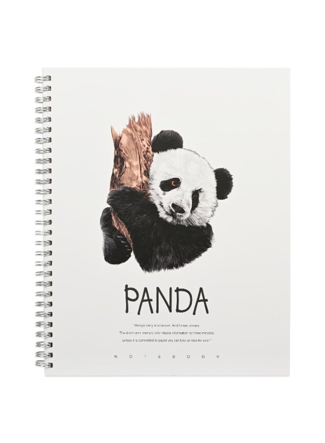 FIS Notebook Double Loop Spiral Binding, Hard Cover Materials, Size 10x8" Inches, 8mm Single Line Ruling, 96 Sheets, 192 Pages, Packet of 5 Pieces, Panda Cover Design 5-FSNBSHC1896-PAN5 - Image 4
