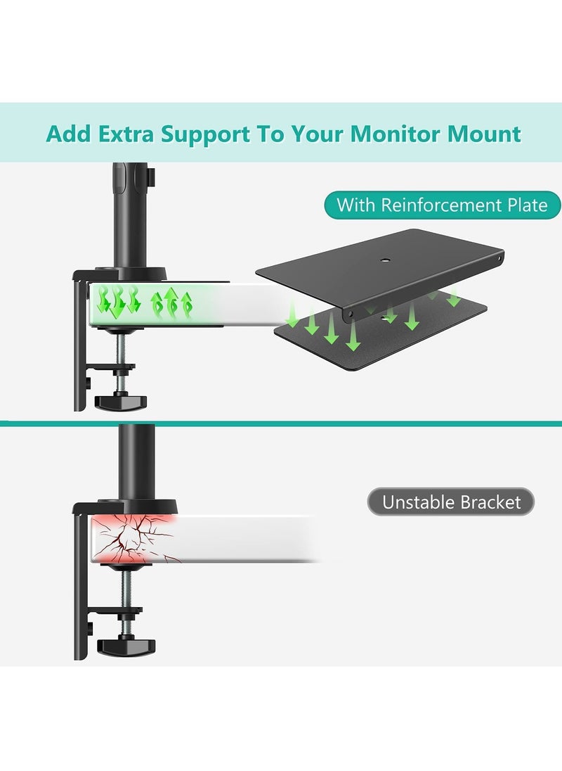XICEN - Steel Reinforcement Bracket for Thin Glass and Other Fragile Table Tops Compatible with Most Monitor Mount Stand Grommet C Clamp Installation CGRP B - Image 1