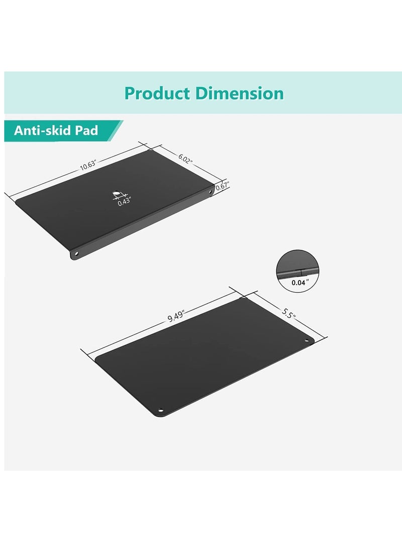XICEN - Steel Reinforcement Bracket for Thin Glass and Other Fragile Table Tops Compatible with Most Monitor Mount Stand Grommet C Clamp Installation CGRP B - Image 1