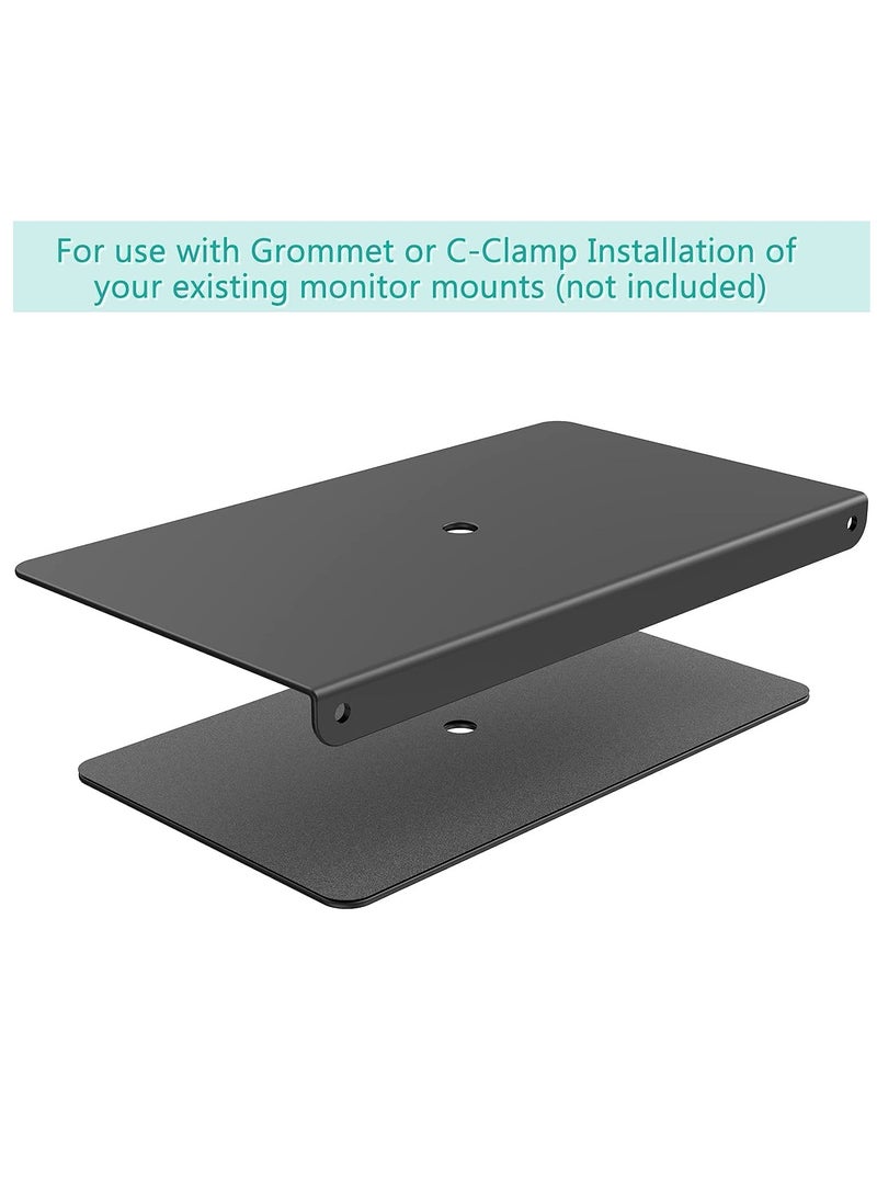 XICEN - Steel Reinforcement Bracket for Thin Glass and Other Fragile Table Tops Compatible with Most Monitor Mount Stand Grommet C Clamp Installation CGRP B - Image 1