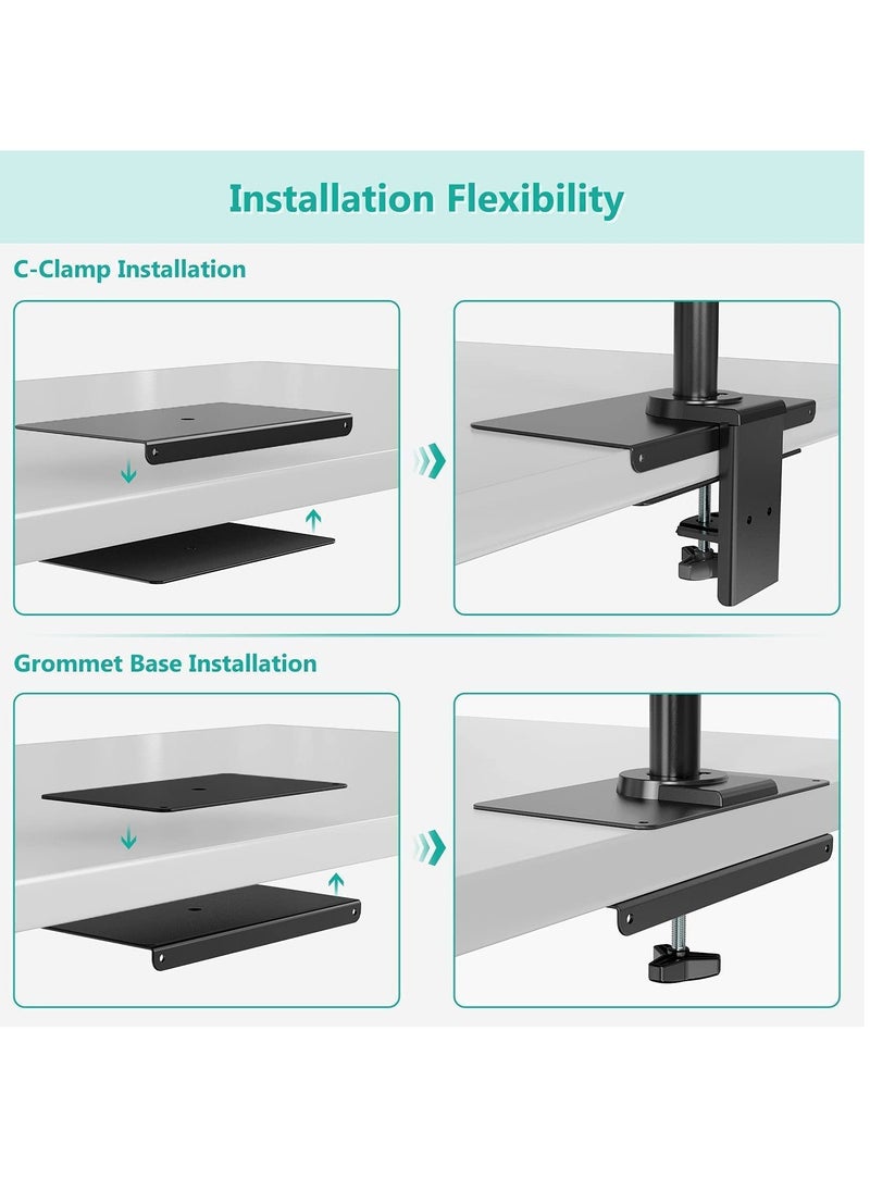 XICEN - Steel Reinforcement Bracket for Thin Glass and Other Fragile Table Tops Compatible with Most Monitor Mount Stand Grommet C Clamp Installation CGRP B - Image 1
