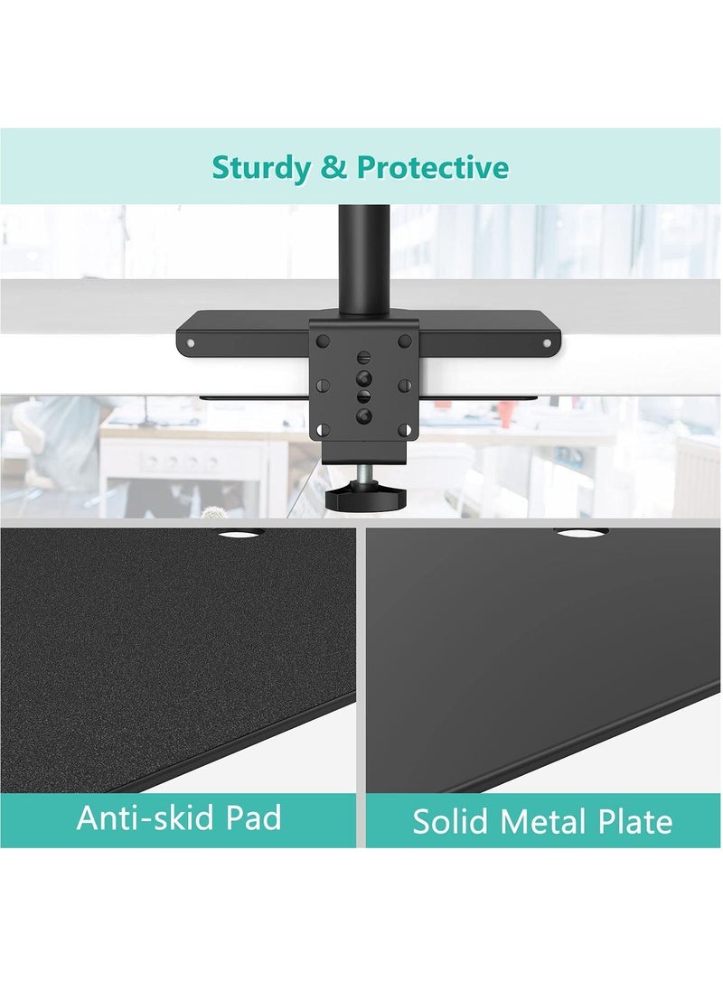 XICEN - Steel Reinforcement Bracket for Thin Glass and Other Fragile Table Tops Compatible with Most Monitor Mount Stand Grommet C Clamp Installation CGRP B - Image 1