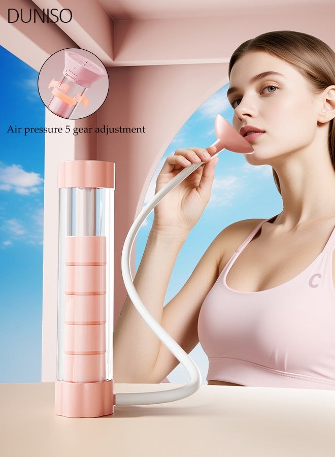 DUNISO Lung Exerciser, Pink Breathing Dumbbell with Gift Box, Adjustable 248g Lung Training Device with Extra Nozzles, Cleaning Brush & Storage Bag - Image 1