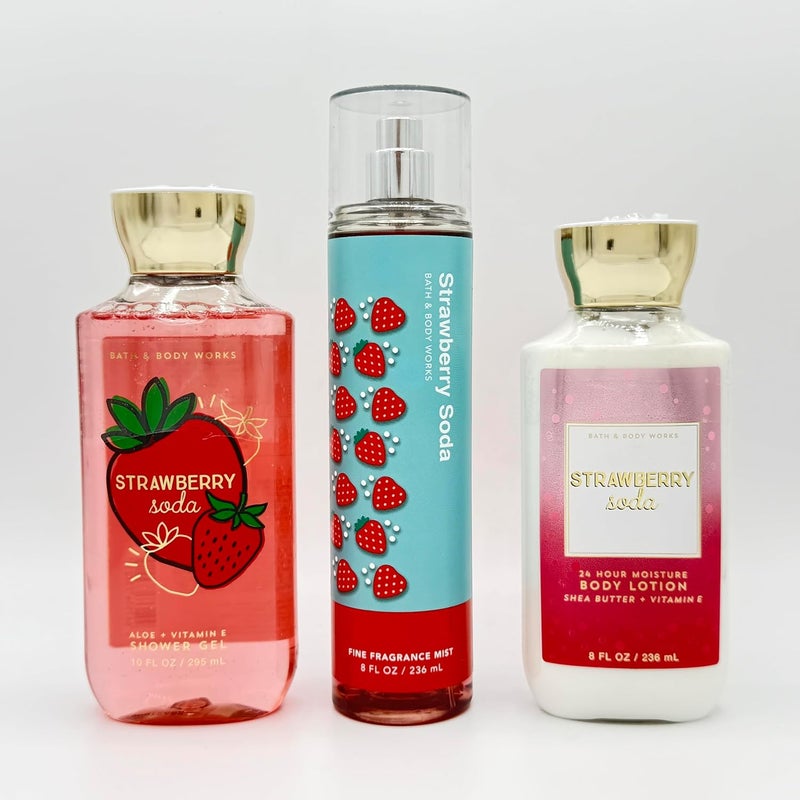 Strawberry Soda Bath Body 3Piece Bundle Body LotionShower Gel and Fine Fragrance Mist - Image 1