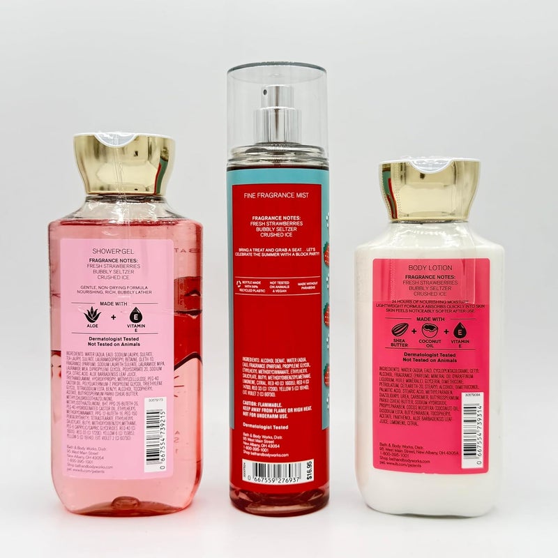 Strawberry Soda Bath Body 3Piece Bundle Body LotionShower Gel and Fine Fragrance Mist - Image 2