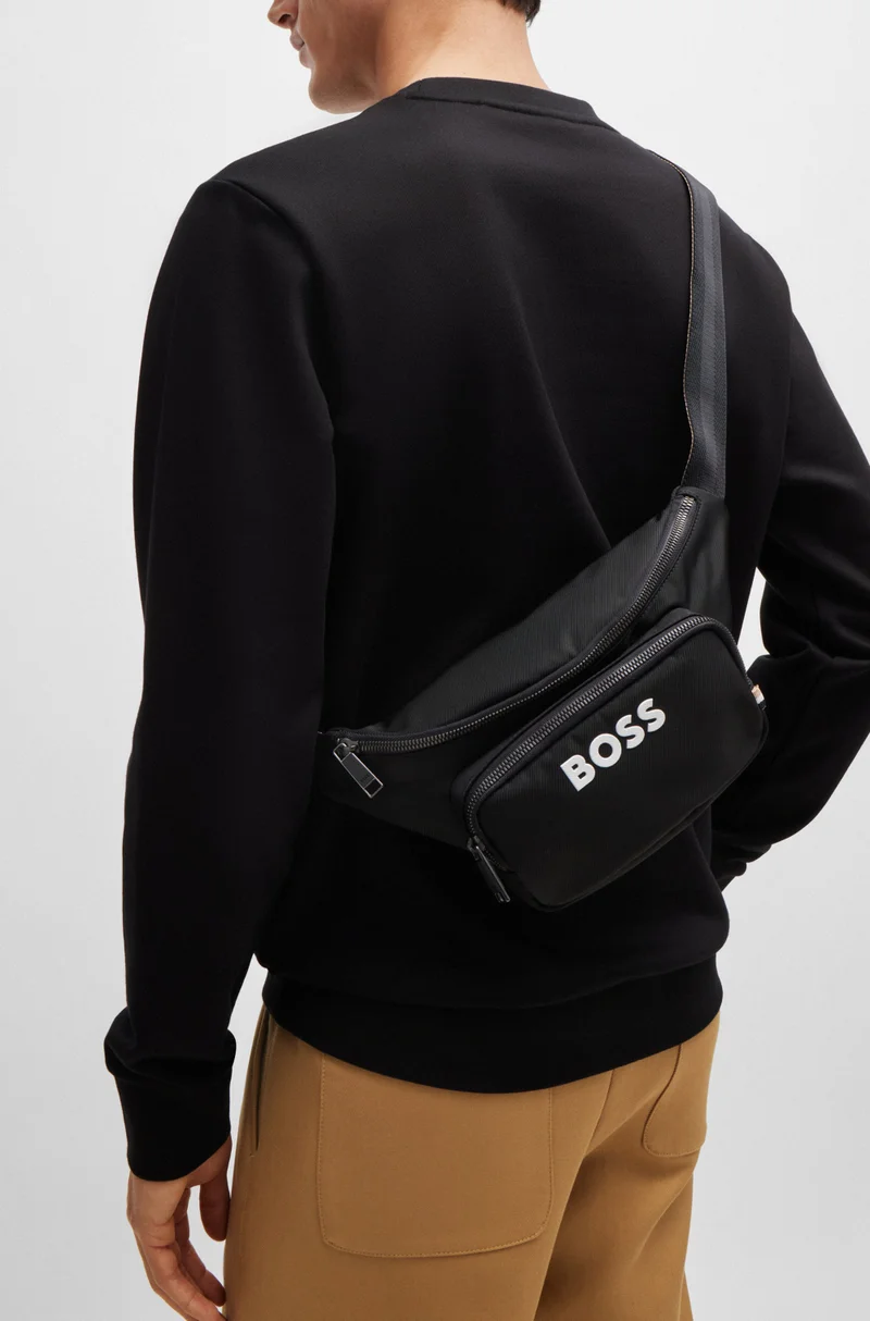 بوس Structured belt bag with contrast logo