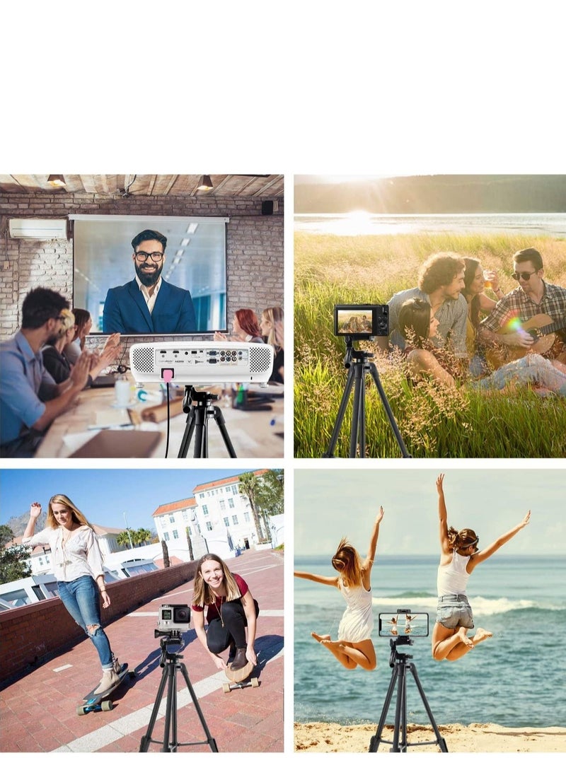 ELTRAZONE - Flexible Tripod, Eocean 136cm Extendable Phone Tripod Stand with Carry Bag,Cell Phone Tripod with Wireless Remote,Universal Tripod for Video Selfie,iPhone Tripod Stand Travel Camera Tripod - Image 1