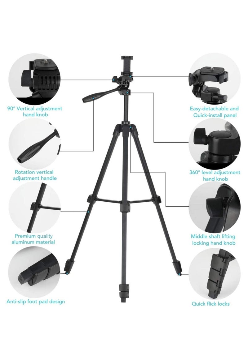 ELTRAZONE - Flexible Tripod, Eocean 136cm Extendable Phone Tripod Stand with Carry Bag,Cell Phone Tripod with Wireless Remote,Universal Tripod for Video Selfie,iPhone Tripod Stand Travel Camera Tripod - Image 1