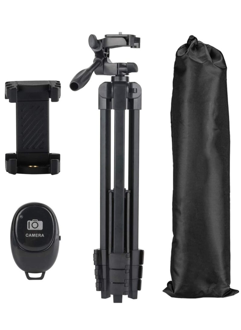 ELTRAZONE - Flexible Tripod, Eocean 136cm Extendable Phone Tripod Stand with Carry Bag,Cell Phone Tripod with Wireless Remote,Universal Tripod for Video Selfie,iPhone Tripod Stand Travel Camera Tripod - Image 1
