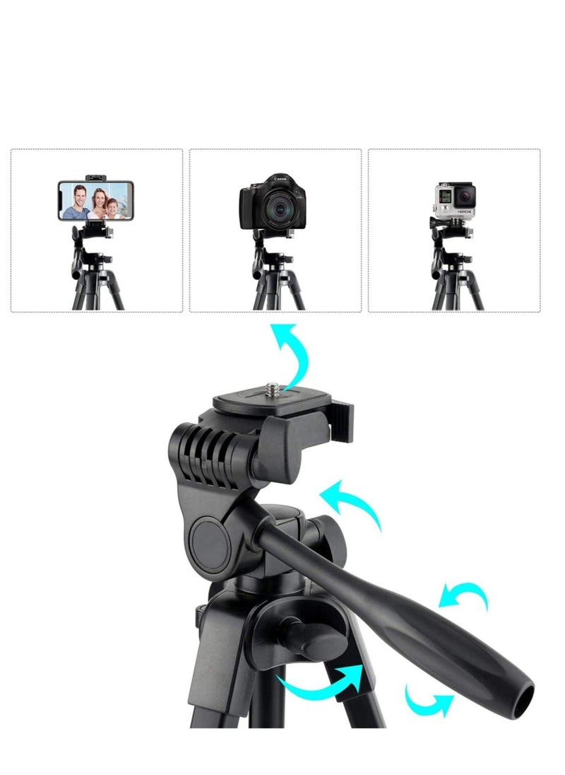 ELTRAZONE - Flexible Tripod, Eocean 136cm Extendable Phone Tripod Stand with Carry Bag,Cell Phone Tripod with Wireless Remote,Universal Tripod for Video Selfie,iPhone Tripod Stand Travel Camera Tripod - Image 1